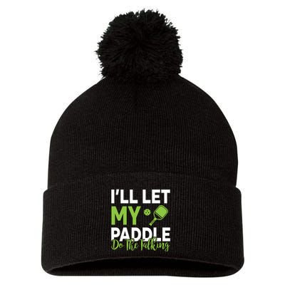 Pickleball Do The Talking TL Pom Pom 12in Knit Beanie