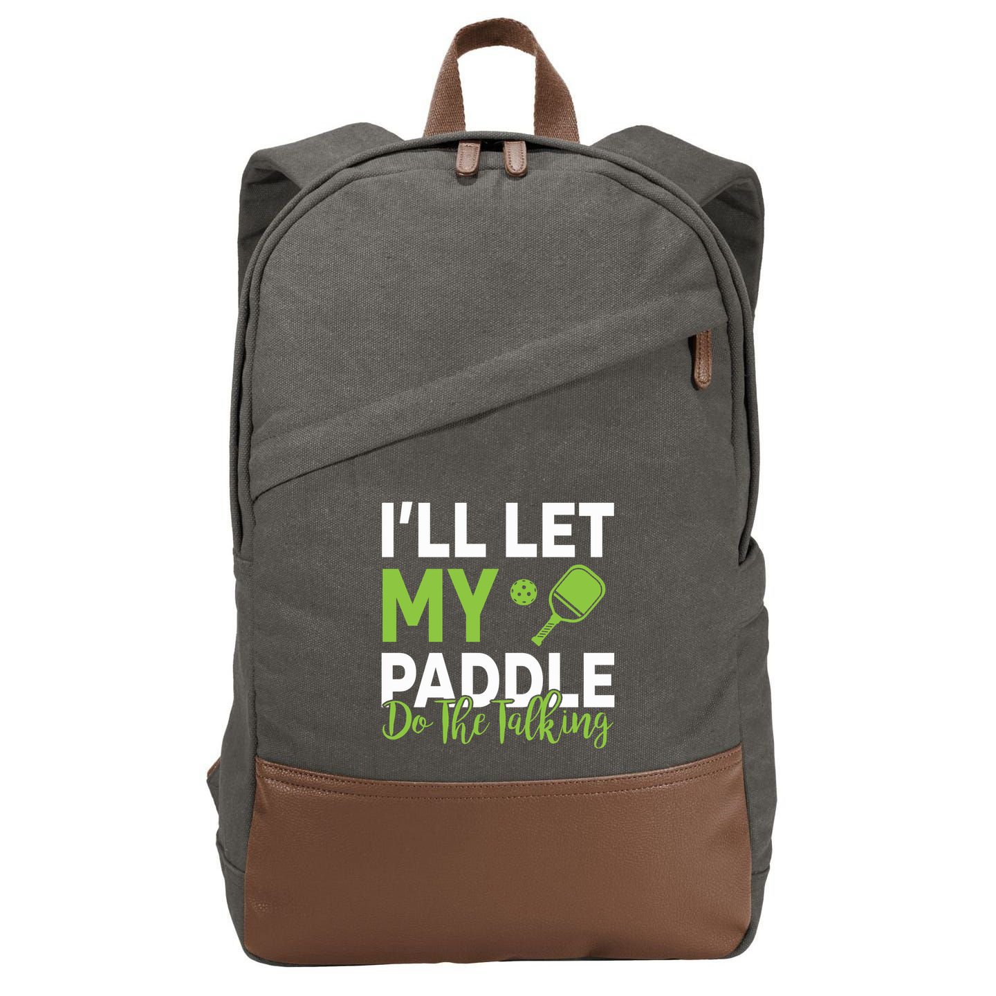Pickleball Do The Talking TL Cotton Canvas Backpack