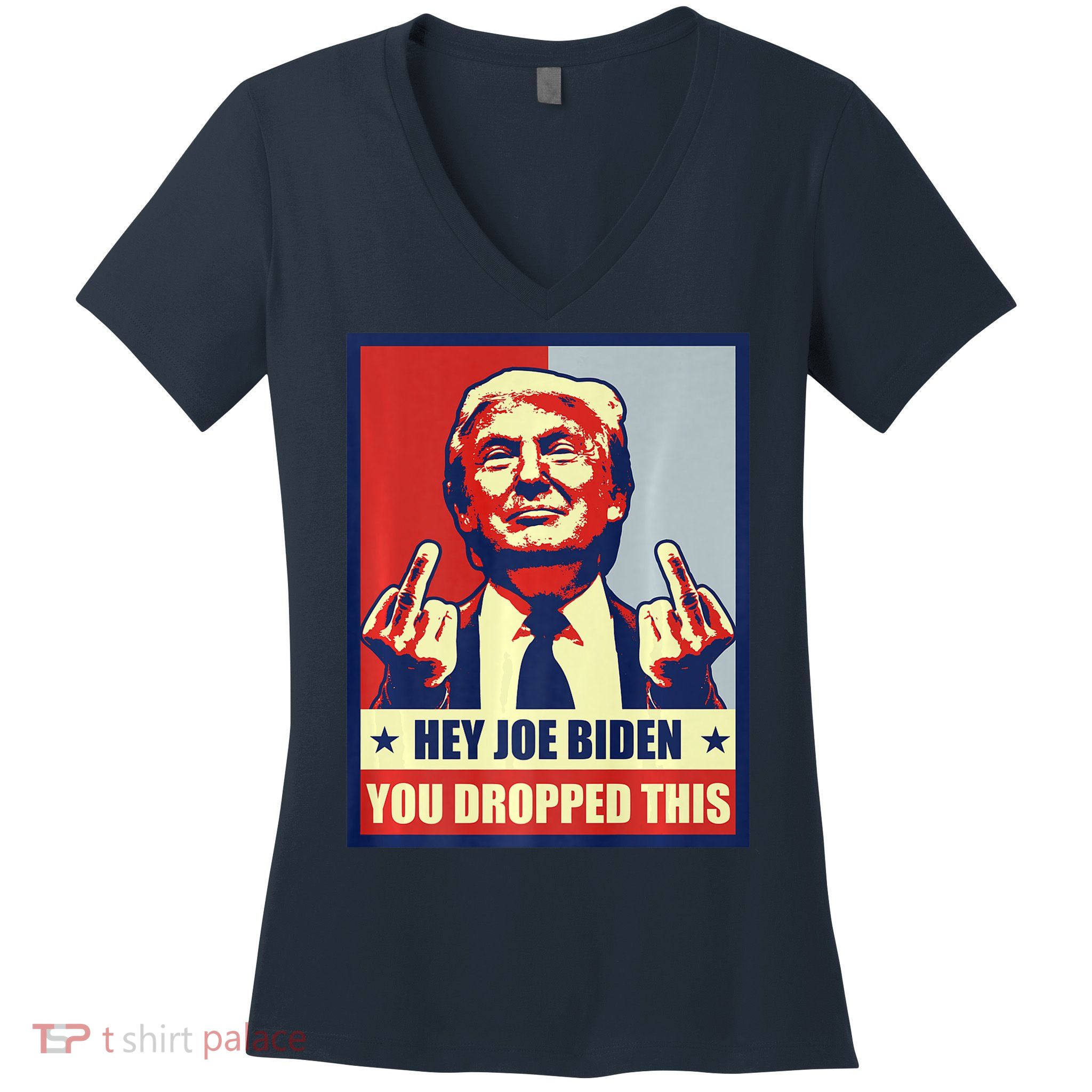 Pro Donald Trump 2024 Republican Conservative Anti Joe Biden Women's V-Neck T-Shirt