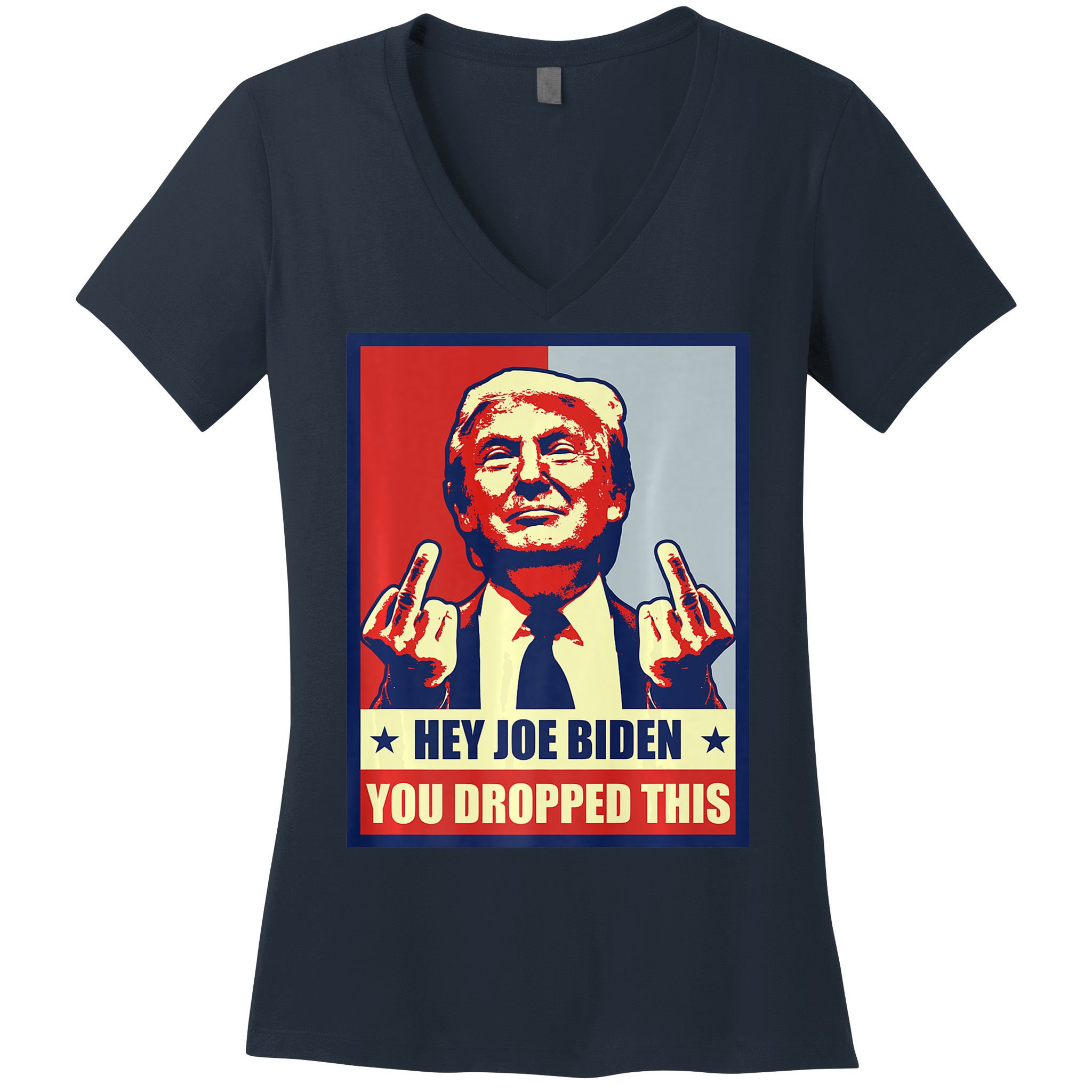 Pro Donald Trump 2024 Republican Conservative Anti Joe Biden Women's V-Neck T-Shirt