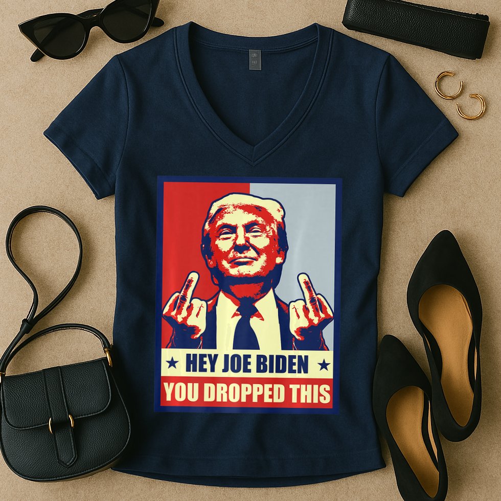 Pro Donald Trump 2024 Republican Conservative Anti Joe Biden Women's V-Neck T-Shirt