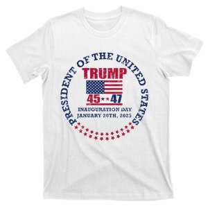 President Donald Trump Inauguration Day 2025 47th Usa Flag T-Shirt