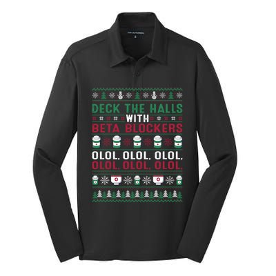 Pharmacist Deck The Halls With Beta Blockers Olol Christmas Great Gift Silk Touch Performance Long Sleeve Polo