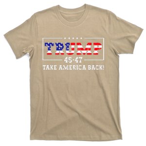 President Donald Trump 45 47 Take America Back American Flag T-Shirt