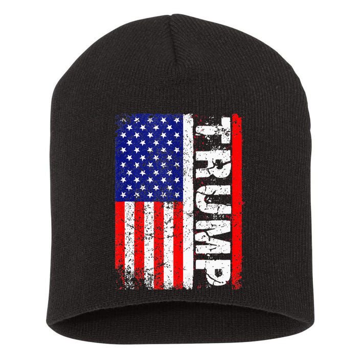 PRESIDENT Donald Trump 2020 Vintage USA Flag Short Acrylic Beanie