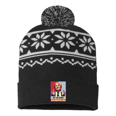 Pro Donald Trump 2024 Republican Conservative Anti Joe Biden USA-Made Snowflake Beanie