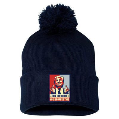 Pro Donald Trump 2024 Republican Conservative Anti Joe Biden Pom Pom 12in Knit Beanie