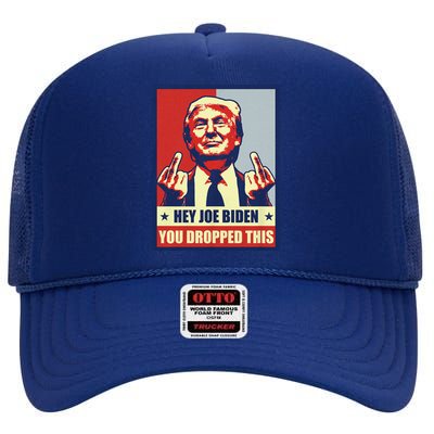 Pro Donald Trump 2024 Republican Conservative Anti Joe Biden High Crown Mesh Back Trucker Hat