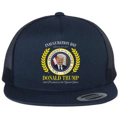 President Donald Trump Inauguration Day 2025 Memorabilia Flat Bill Trucker Hat