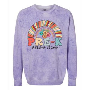 Pre-K Dream Team Rainbow Kinder Pre-K Teacher Back to School Colorblast Crewneck Sweatshirt