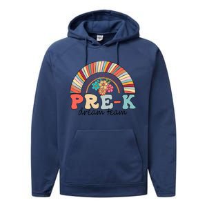 Pre-K Dream Team Rainbow Kinder Pre-K Teacher Back to School Performance Fleece Hoodie