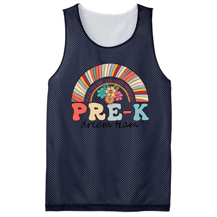 Pre-K Dream Team Rainbow Kinder Pre-K Teacher Back to School Mesh Reversible Basketball Jersey Tank