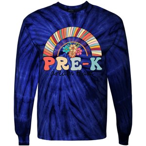 Pre-K Dream Team Rainbow Kinder Pre-K Teacher Back to School Tie-Dye Long Sleeve Shirt