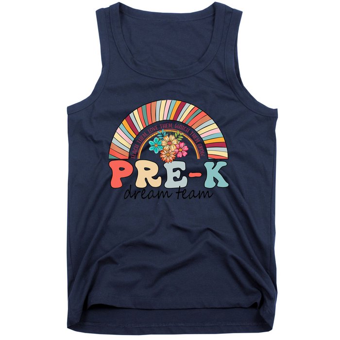 Pre-K Dream Team Rainbow Kinder Pre-K Teacher Back to School Tank Top