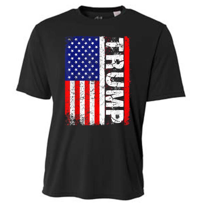 PRESIDENT Donald Trump Vintage USA Flag Cooling Performance Crew T-Shirt