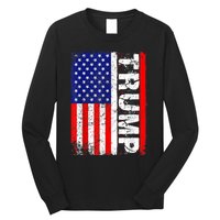 PRESIDENT Donald Trump Vintage USA Flag Long Sleeve Shirt