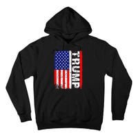 PRESIDENT Donald Trump Vintage USA Flag Tall Hoodie