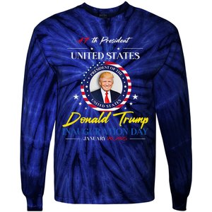 President Donald Trump Inauguration Day 2025 Memorabilia Tie-Dye Long Sleeve Shirt