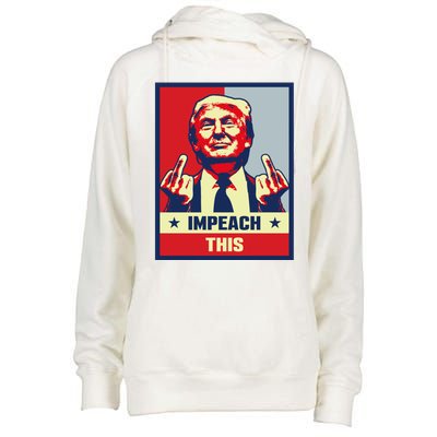 Pro Donald Trump Funny Gift Republican Conservative Impeach This Funny Gift Womens Funnel Neck Pullover Hood