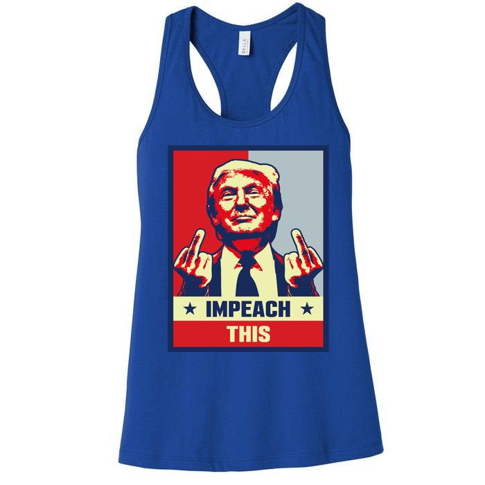 Pro Donald Trump Funny Gift Republican Conservative Impeach This Funny Gift Women's Racerback Tank