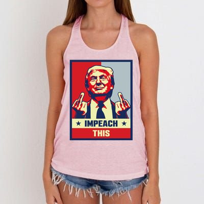 Pro Donald Trump Funny Gift Republican Conservative Impeach This Funny Gift Women's Knotted Racerback Tank