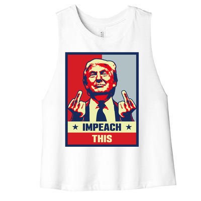 Pro Donald Trump Funny Gift Republican Conservative Impeach This Funny Gift Women's Racerback Cropped Tank