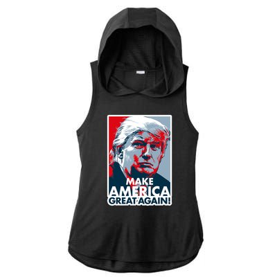 Pro Donald Trump Make America Great Again Poster Design Ladies PosiCharge Tri-Blend Wicking Draft Hoodie Tank