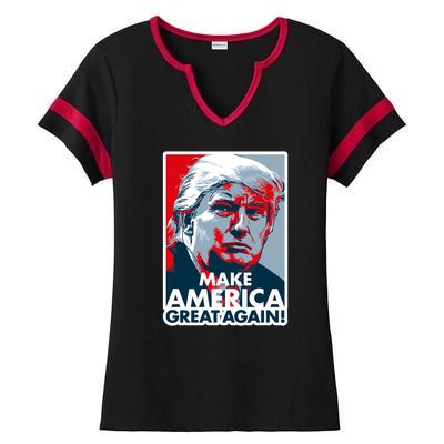 Pro Donald Trump Make America Great Again Poster Design Ladies Halftime Notch Neck Tee