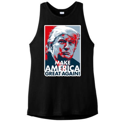 Pro Donald Trump Make America Great Again Poster Design Ladies PosiCharge Tri-Blend Wicking Tank