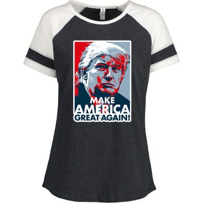 Pro Donald Trump Make America Great Again Poster Design Enza Ladies Jersey Colorblock Tee