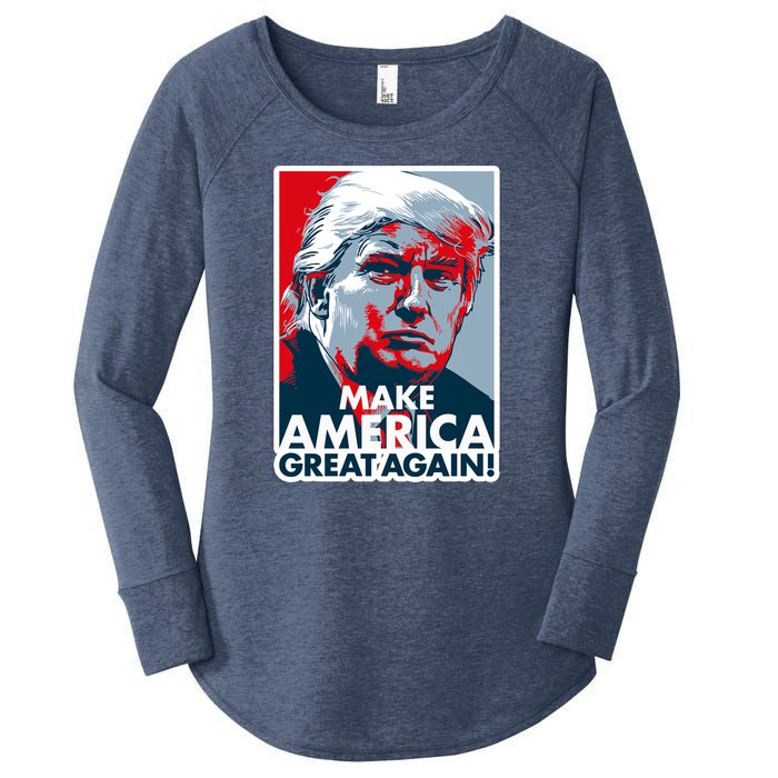 Pro Donald Trump Make America Great Again Poster Design Women's Perfect Tri Tunic Long Sleeve Shirt