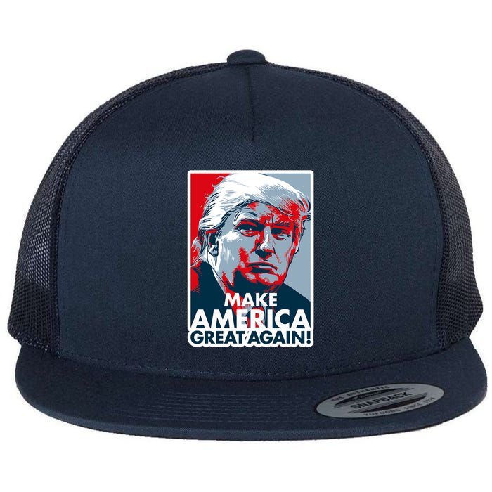 Pro Donald Trump Make America Great Again Poster Design Flat Bill Trucker Hat