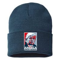 Pro Donald Trump Make America Great Again Poster Design Sustainable Knit Beanie