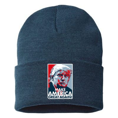 Pro Donald Trump Make America Great Again Poster Design Sustainable Knit Beanie