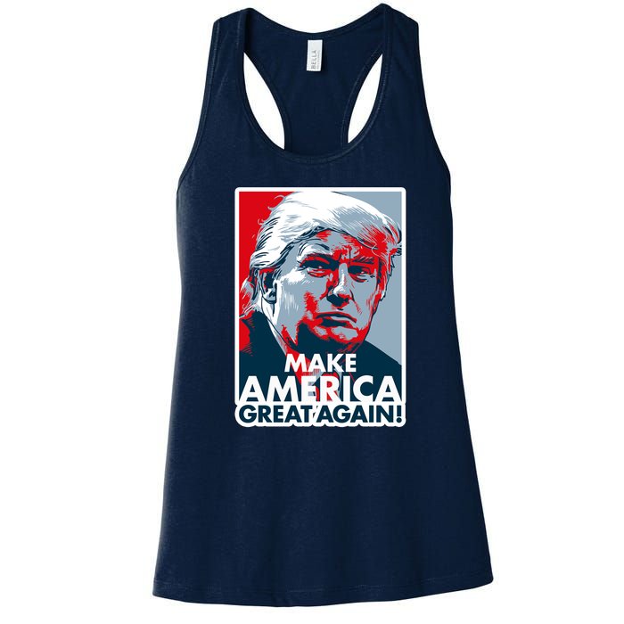 Pro Donald Trump Make America Great Again Poster Design Women's Racerback Tank