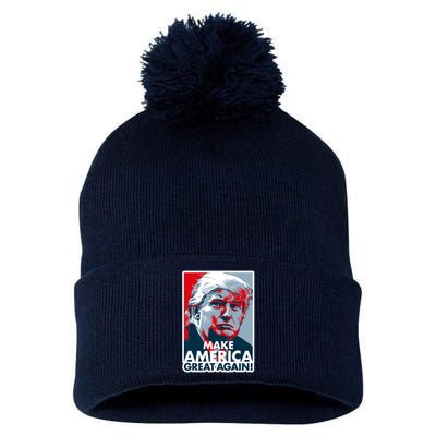 Pro Donald Trump Make America Great Again Poster Design Pom Pom 12in Knit Beanie