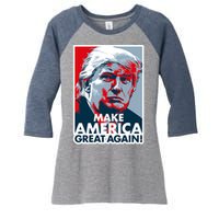 Pro Donald Trump Make America Great Again Poster Design Women's Tri-Blend 3/4-Sleeve Raglan Shirt