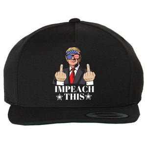 Pro Donald Trump Funny Gift Republican Conservative Impeach This Funny Gift Wool Snapback Cap