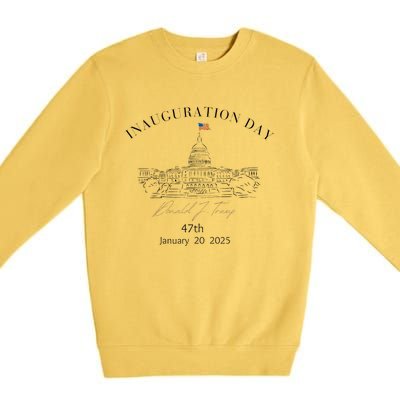 President Donald Trump Inauguration Day 2025 Memorabilia Premium Crewneck Sweatshirt