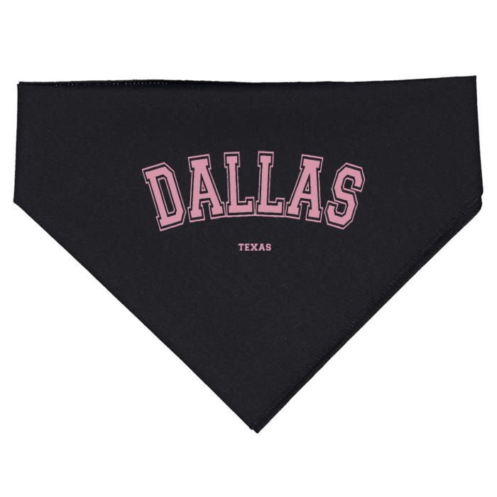 Pink Dallas Texas TX Varsity On Dallas USA-Made Doggie Bandana