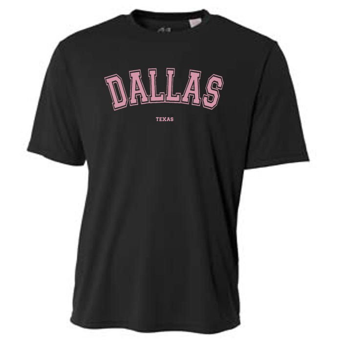 Pink Dallas Texas TX Varsity On Dallas Cooling Performance Crew T-Shirt