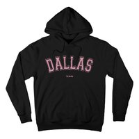 Pink Dallas Texas TX Varsity On Dallas Hoodie