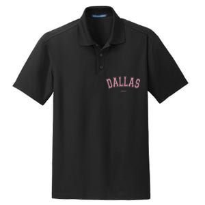 Pink Dallas Texas TX Varsity On Dallas Dry Zone Grid Polo