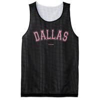 Pink Dallas Texas TX Varsity On Dallas Mesh Reversible Basketball Jersey Tank