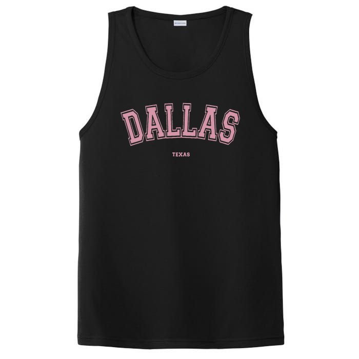 Pink Dallas Texas TX Varsity On Dallas PosiCharge Competitor Tank