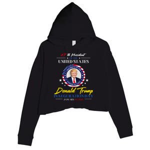 President Donald Trump Inauguration Day 2025 47th President Crop Fleece Hoodie