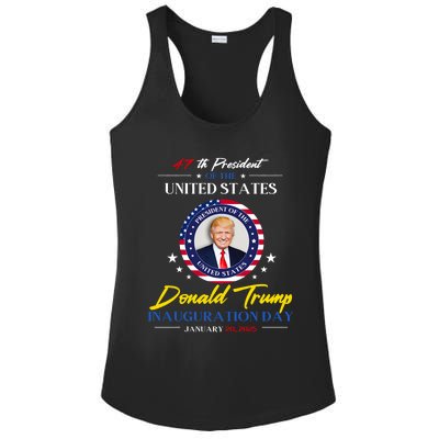 President Donald Trump Inauguration Day 2025 47th President Ladies PosiCharge Competitor Racerback Tank