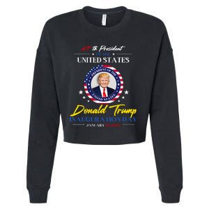 President Donald Trump Inauguration Day 2025 47th President Cropped Pullover Crew