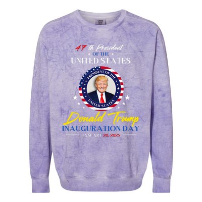 President Donald Trump Inauguration Day 2025 47th President Colorblast Crewneck Sweatshirt