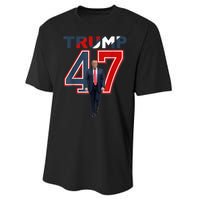 President Donald Trump 47 Trump Winner 2024 Trump 45 47 Performance Sprint T-Shirt